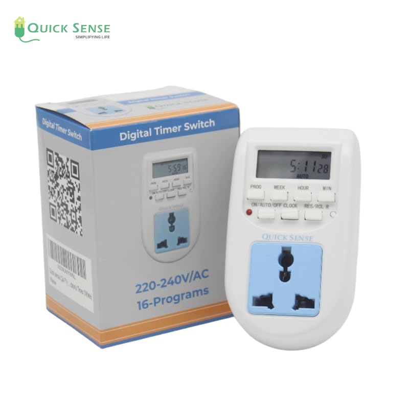 Quick Sense Programmable Digital Timer Plug with Day Night Sensor