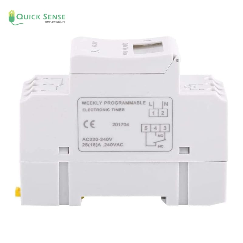 Quick Sense QS-T3 DIN Rail Programmable 24x7 Digital Timer Switch