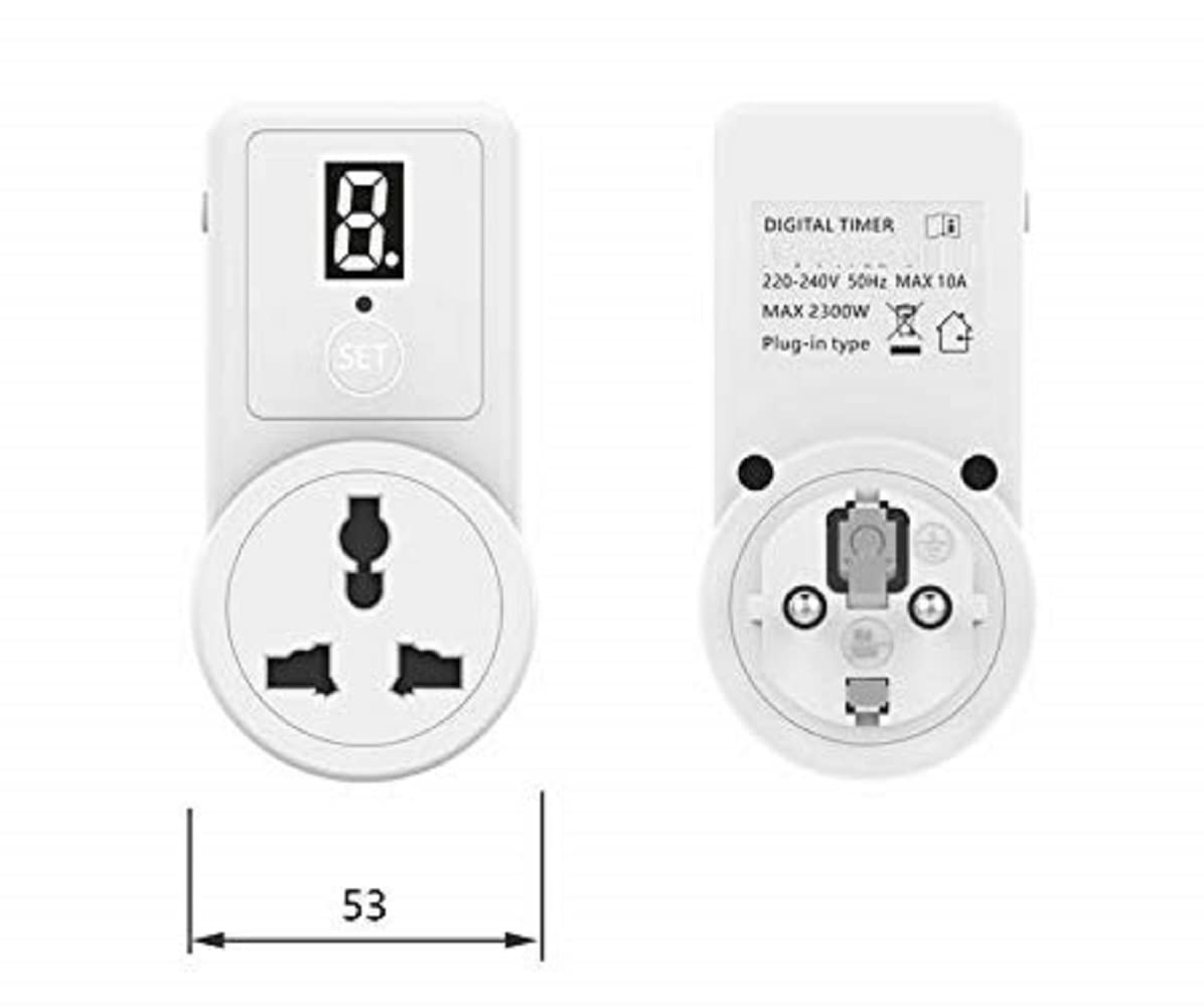 Quick Sense QS-T9 230V Plug-In Countdown Off-Delay Timer Socket