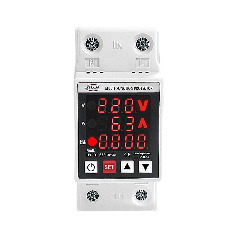 Quicksense QS-VP04 63A Din Rail Over/Under Voltage Protector with Meter