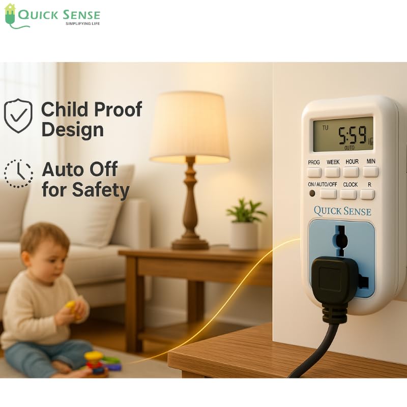 Quick Sense Programmable Digital Timer Plug with Day Night Sensor