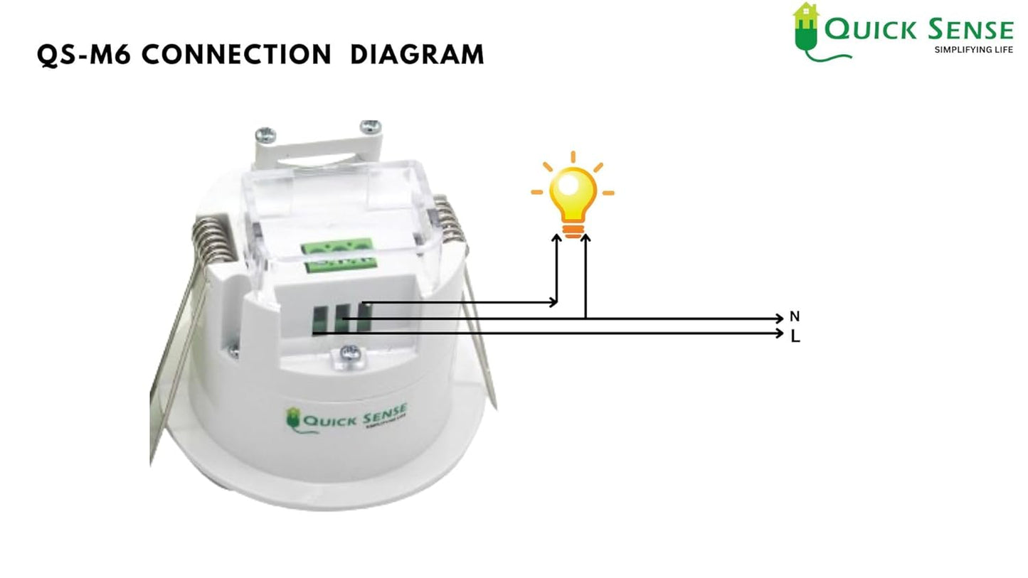 Quick Sense PIR Ceiling Motion Sensor with Adjustable Lux Timer