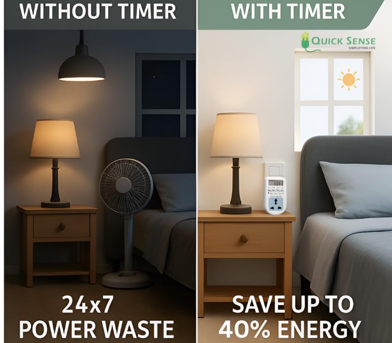 Quick Sense Programmable Digital Timer Plug with Day Night Sensor
