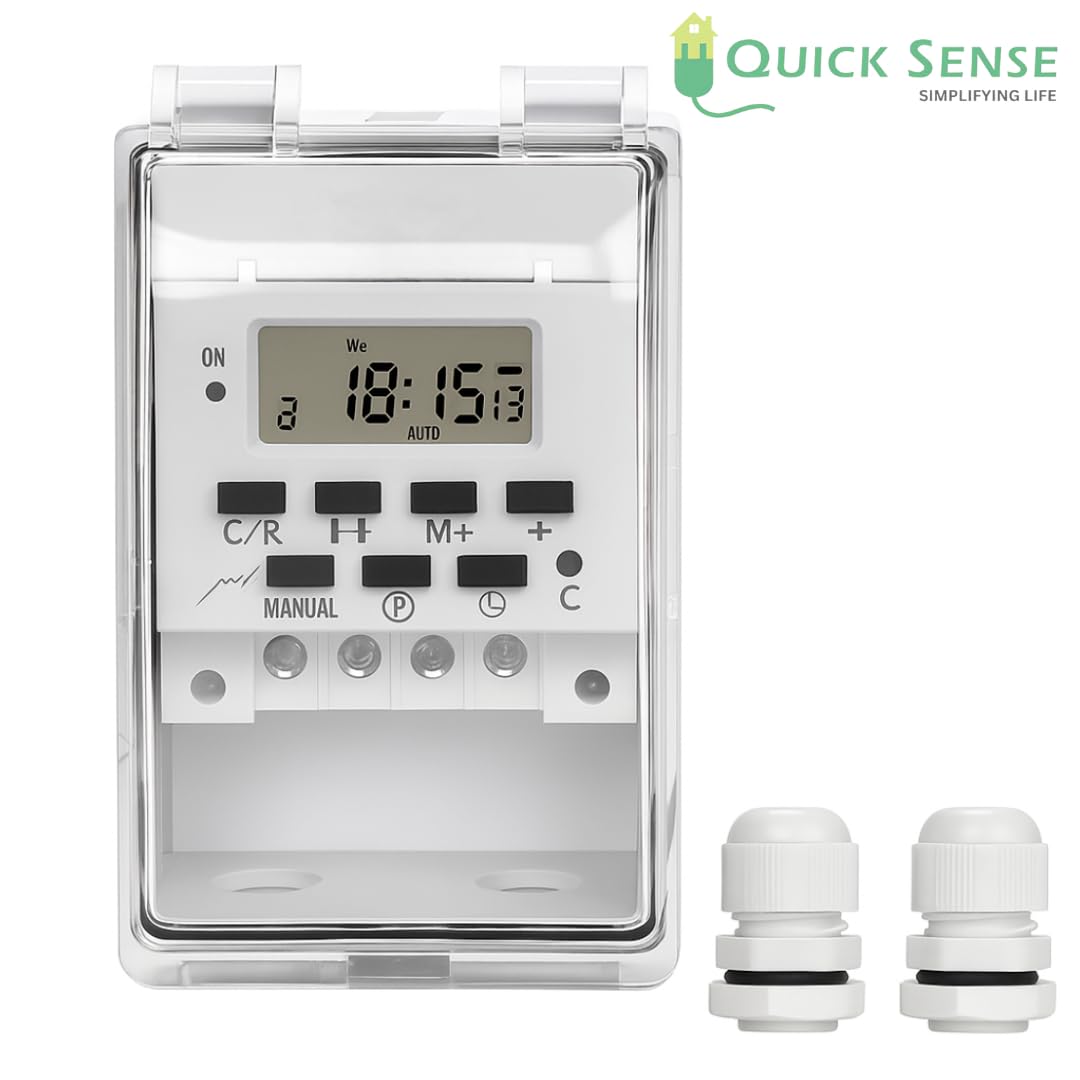Quick Sense 30A DIN Rail Programmable Timer Switch Relay IP65