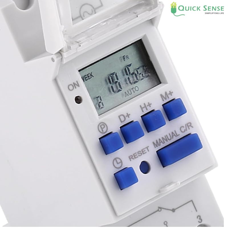 Quick Sense QS-T3 DIN Rail Programmable 24x7 Digital Timer Switch