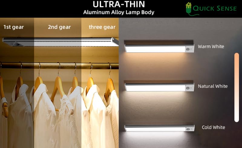 Quick Sense Rechargeable Motion Sensor LED Wardrobe Under-Cabinet Light