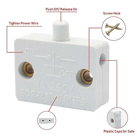 Quick Sense(Qs-WR13): Cabinet Wardrobe and Refrigerator Door Light Control Switch Pack of 2 Pieces