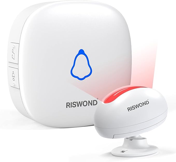 RISWOND Wireless Motion Sensor Door Chime 32 Tunes 152m Range