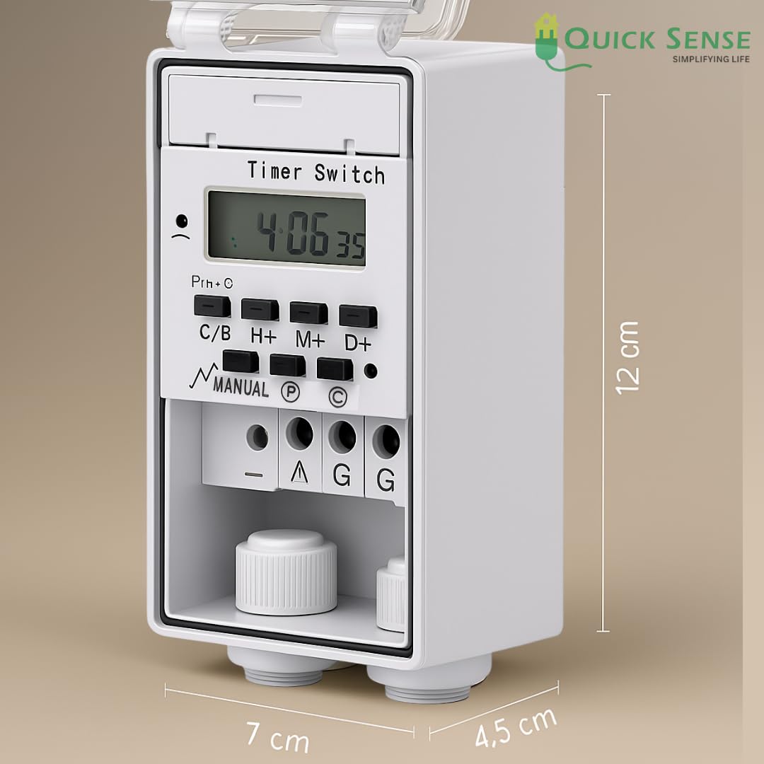 Quick Sense 30A DIN Rail Programmable Timer Switch Relay IP65