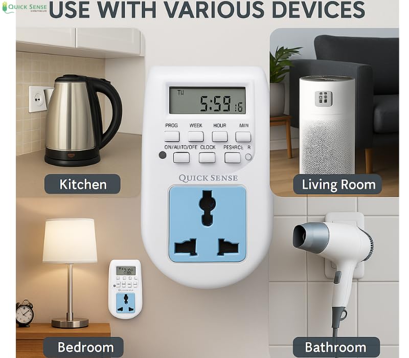 Quick Sense Programmable Digital Timer Plug with Day Night Sensor