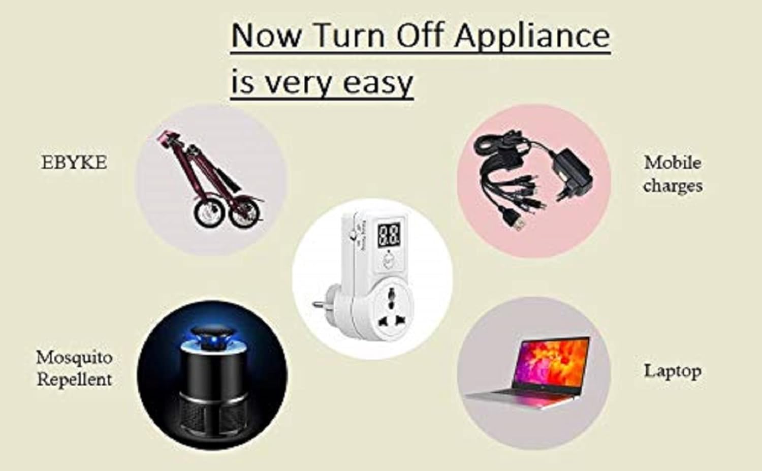 Quick Sense QS-T9 230V Plug-In Countdown Off-Delay Timer Socket