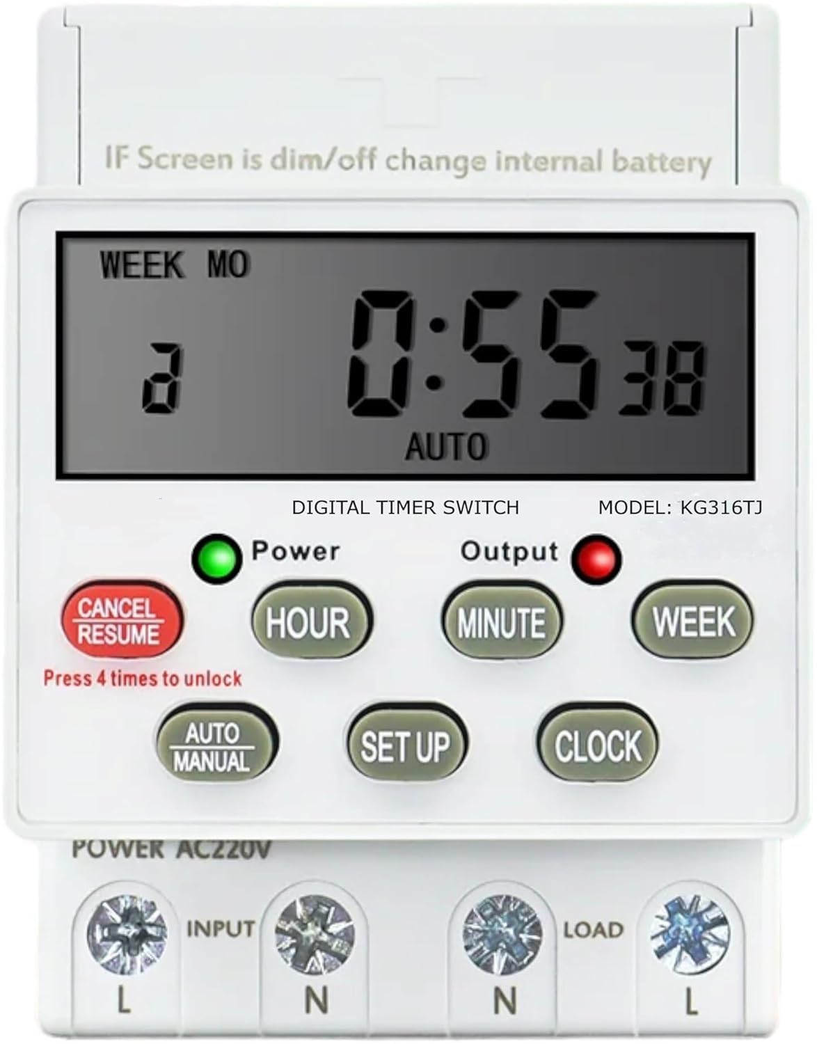 Quick Sense QS-TS1 30A 240V Programmable Digital Timer Switch LCD