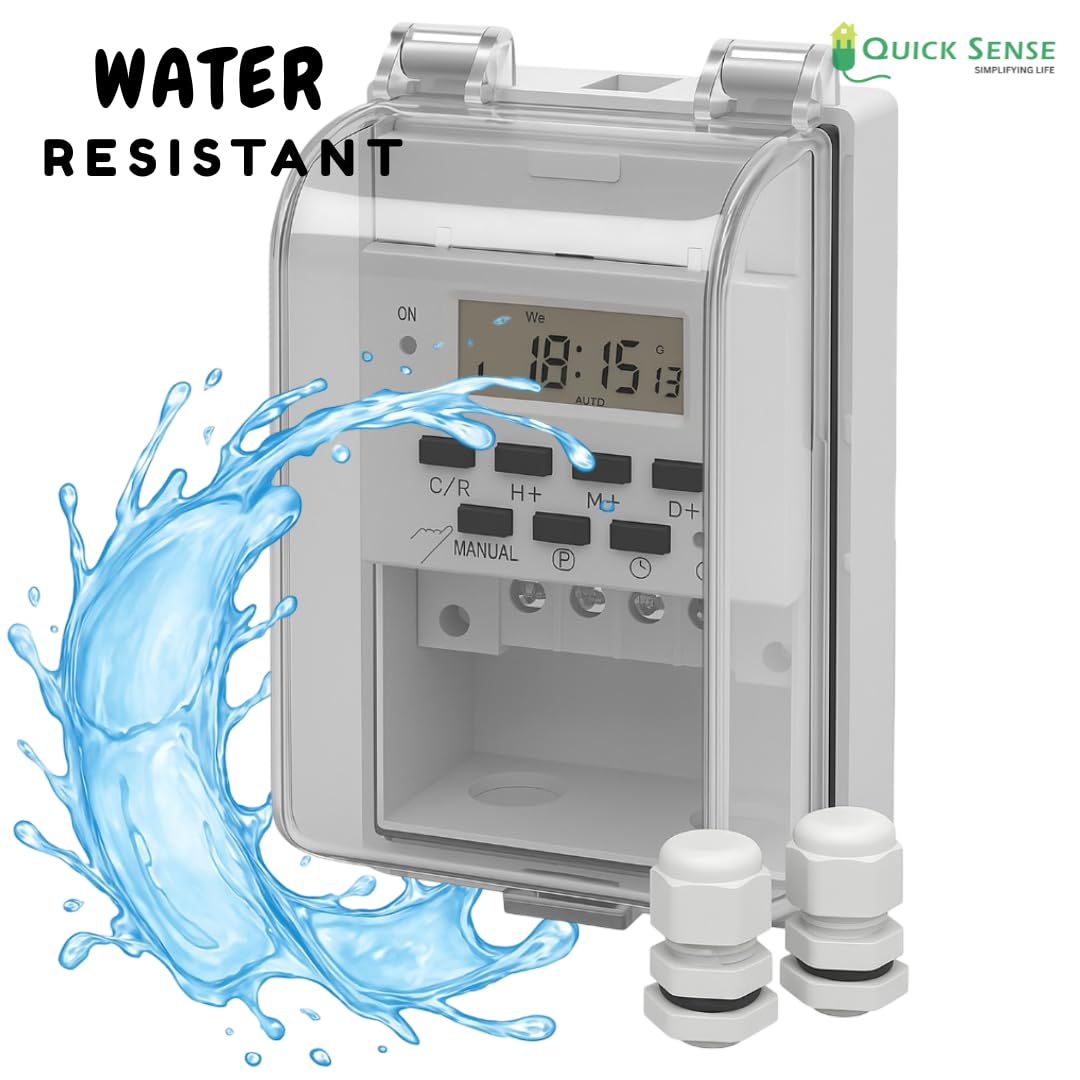 Quick Sense 30A DIN Rail Programmable Timer Switch Relay IP65