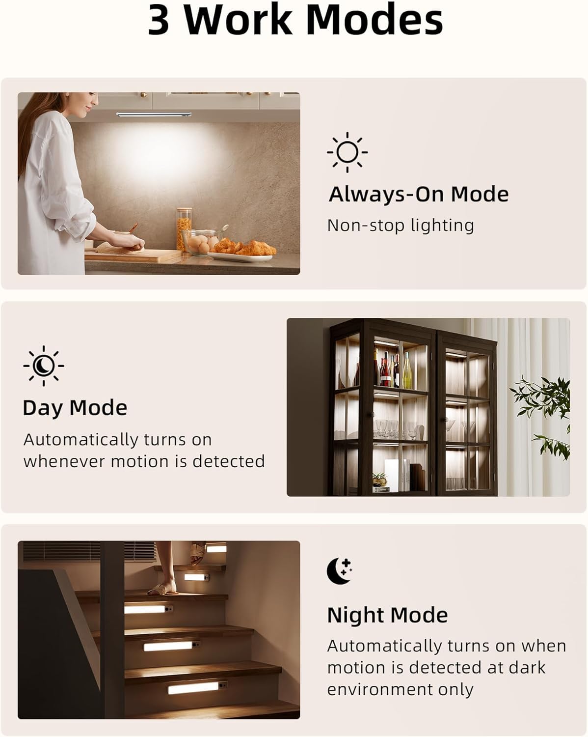 Quick Sense Rechargeable Motion Sensor LED Wardrobe Under-Cabinet Light