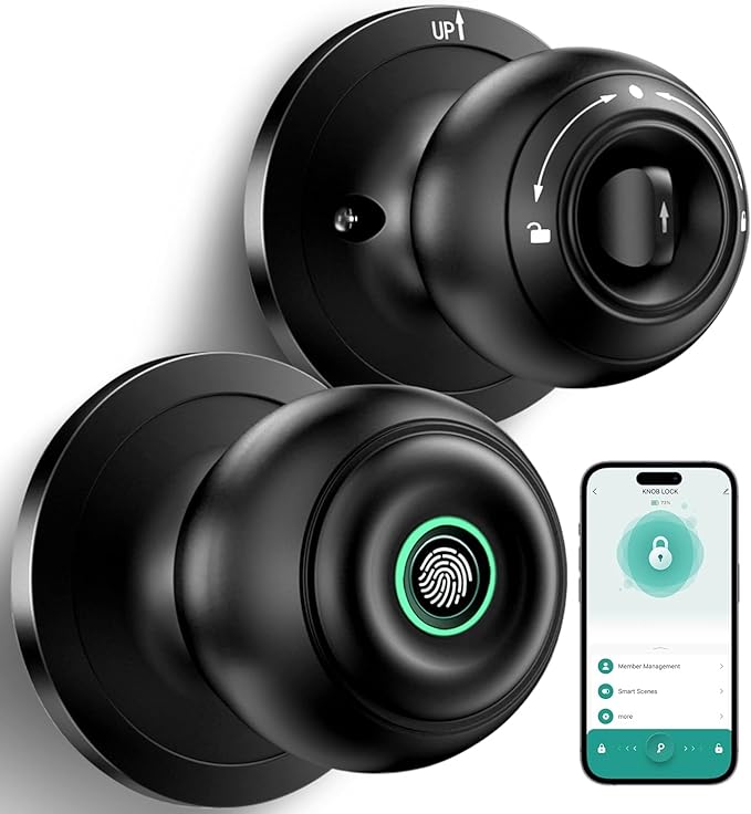 Quick Sense Smart Fingerprint Door Knob – Biometric App-Controlled Lock