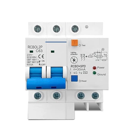Quick Sense 63A 2-Pole RCBO DIN-Rail MCB with Leakage Protection