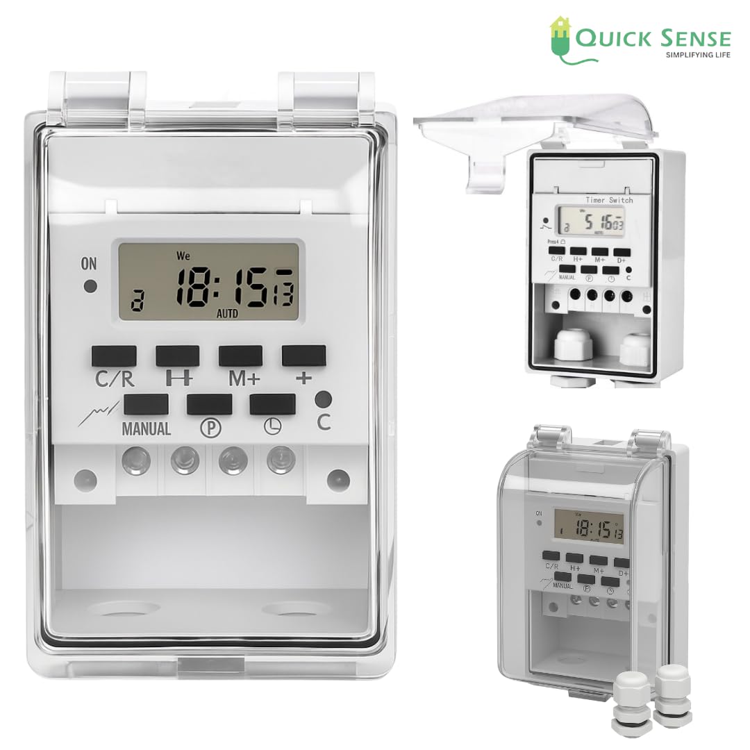 Quick Sense 30A DIN Rail Programmable Timer Switch Relay IP65