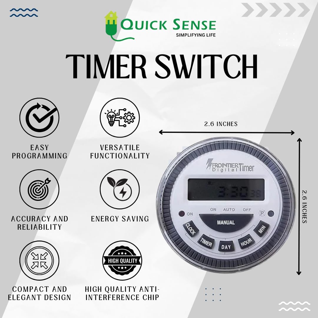 Quick Sense TM-619 12V DC Programmable Timer Switch for Pumps