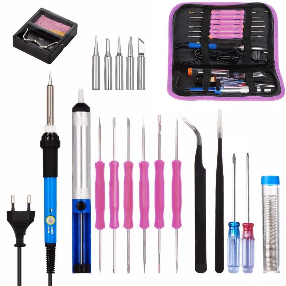 Quick Sense Adjustable 60W Soldering Iron 18-Piece Kit