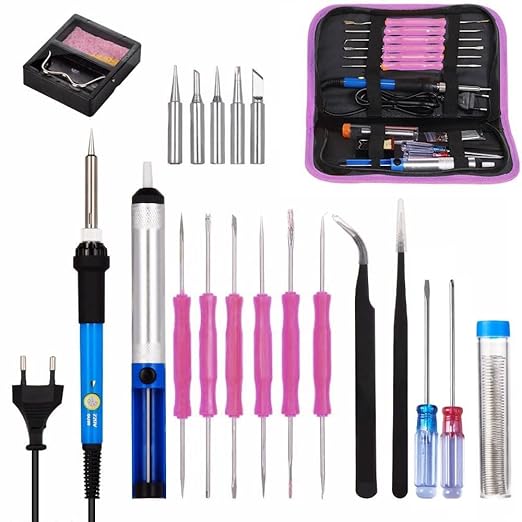 Quick Sense Adjustable 60W Soldering Iron 18-Piece Kit