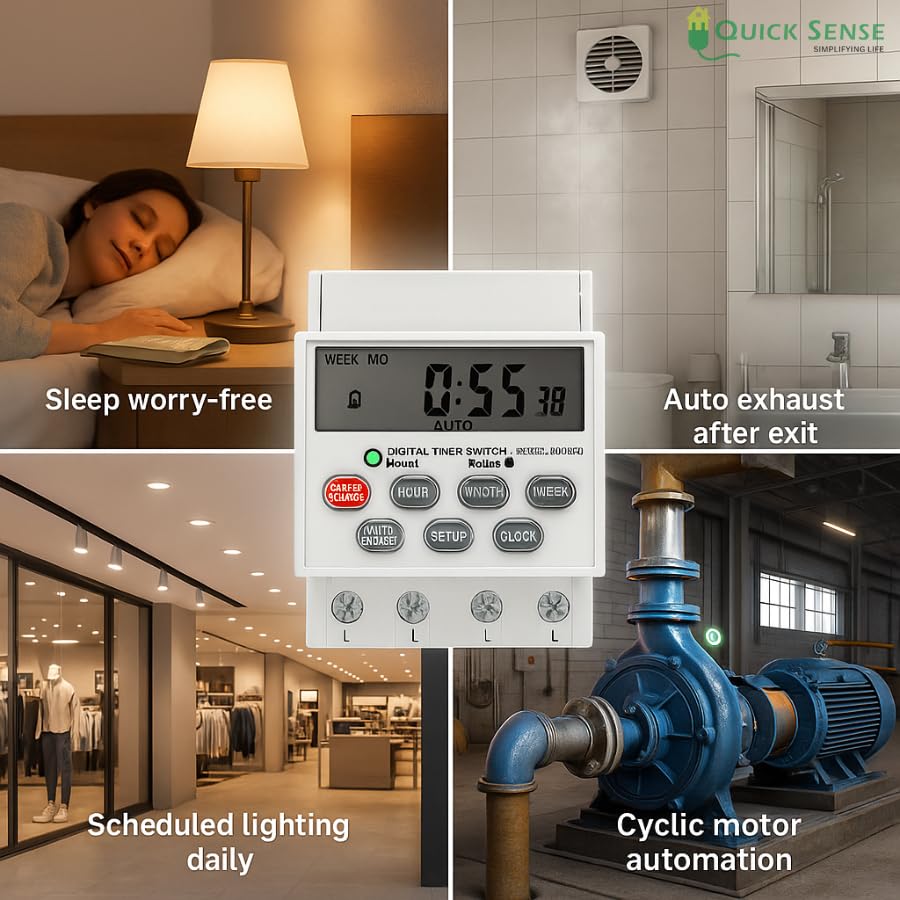 Quick Sense QS-TS1 30A 240V Programmable Digital Timer Switch LCD