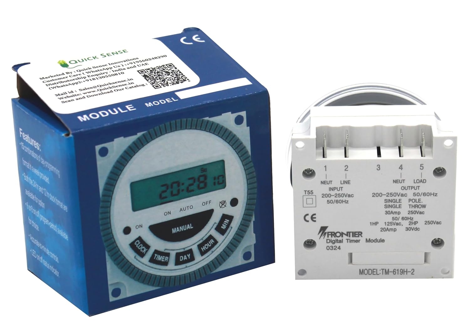 Quick Sense TM-619 30A Programmable Digital Countdown Timer Switch 220V