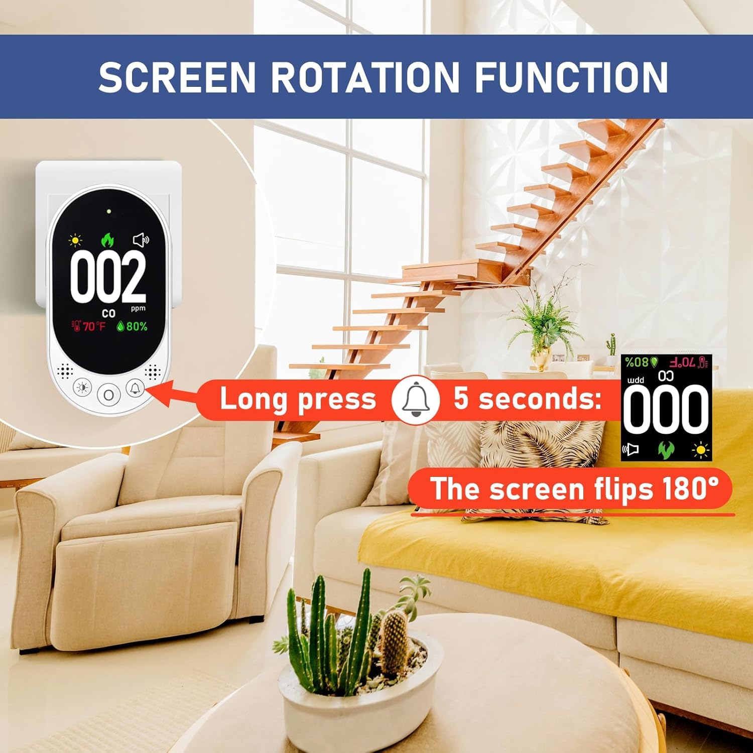 Quick Sense 4-in-1 Carbon Monoxide Gas Detector with HD