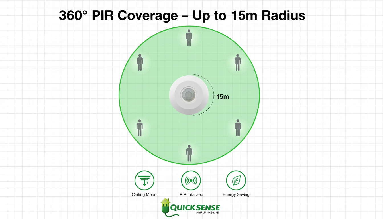 Ceiling Mount PIR Sensor Qs-08B