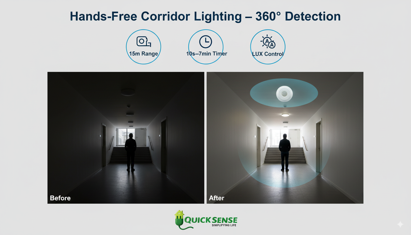 Ceiling Mount PIR Sensor Qs-08B