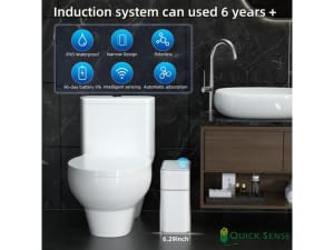 Quick Sense Motion Sensor Slim Bathroom Trash Can 14L Waterproof