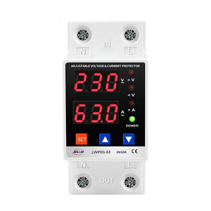 Quicksense 63A Din-Rail Voltage Protector 220V Auto Reconnect Digital Display
