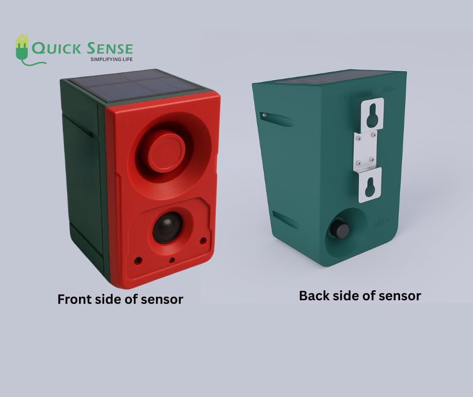 Solar Motion Sensor Alarm with 130dB Siren, Recording, USB
