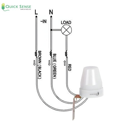 Quick Sense QS-302 220V Waterproof Photocell Day/Night LDR Sensor Switch