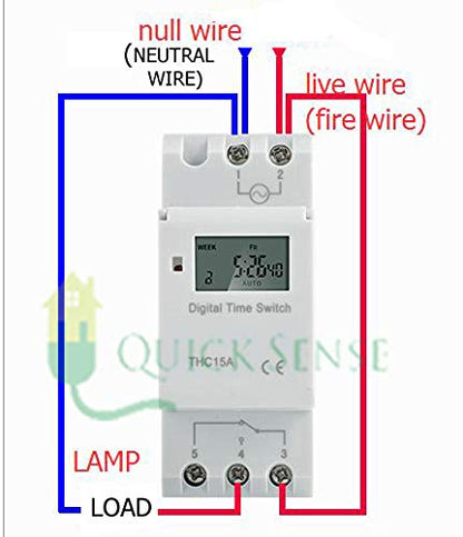 Quick Sense QS-T3 DIN-Rail 7-Day Programmable Digital Timer Switch
