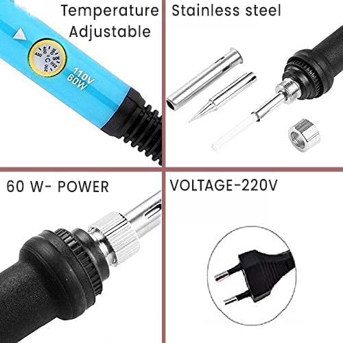Quick Sense 60W Adjustable Temperature Soldering Iron With 5 Tips