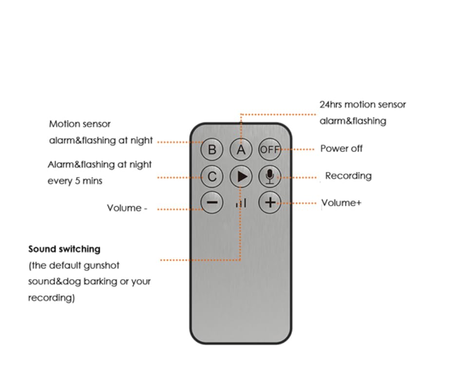 Solar Motion Sensor Alarm with 130dB Siren, Recording, USB