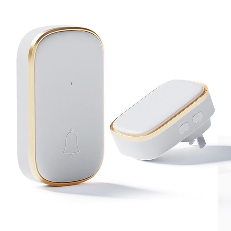 Quick Sense Wireless Doorbell with LED Flash, 5 Volumes, Mute