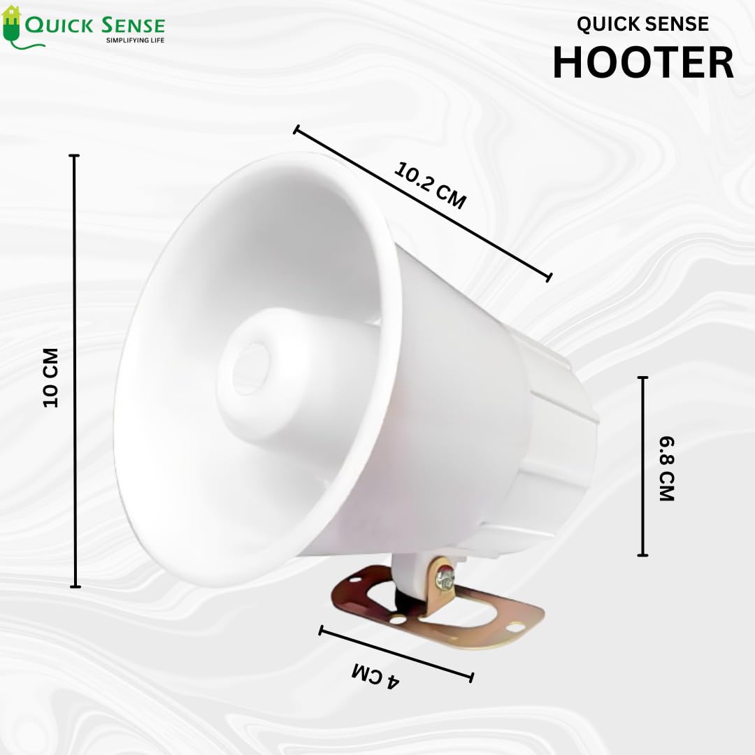 Quick Sense 122dB Industrial Hooter Siren Alarm 12V DC Weatherproof