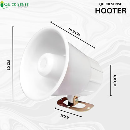 Quick Sense 122dB Industrial Hooter Siren Alarm 12V DC Weatherproof