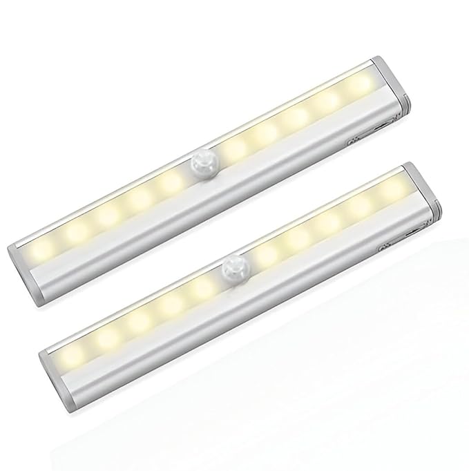 Two motion sensor lights on a white background