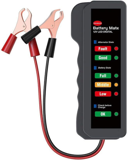 Quick Sense 12V Digital Battery Tester with 6-LED Alternator Check