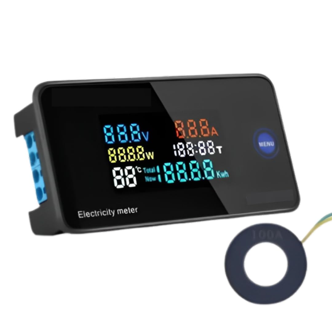 Quick Sense QS-EM02 7-in-1 Digital Energy Meter 100A LCD Backlit