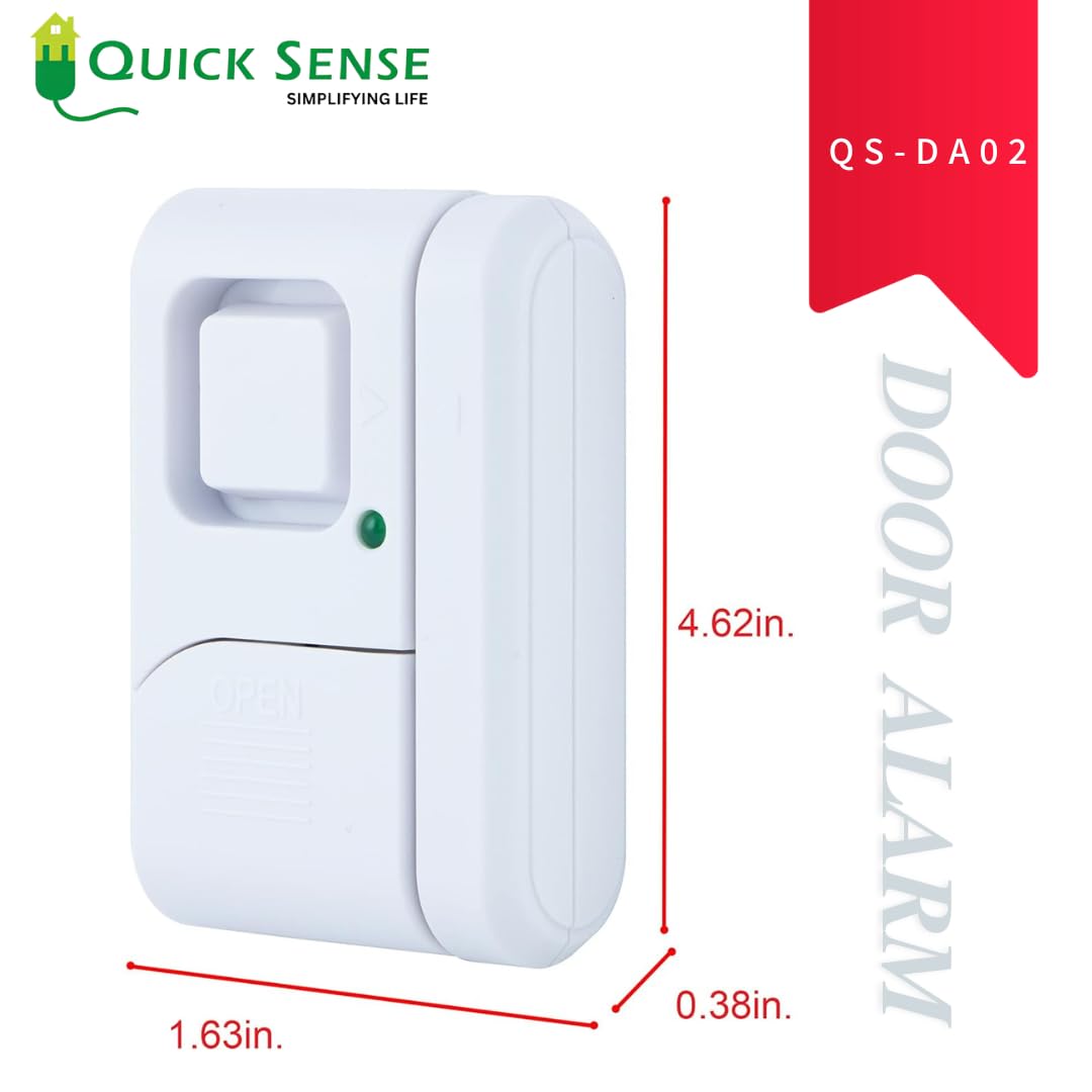 Quick Sense 120dB Magnetic Door Window Alarm - Battery-Powered Security
