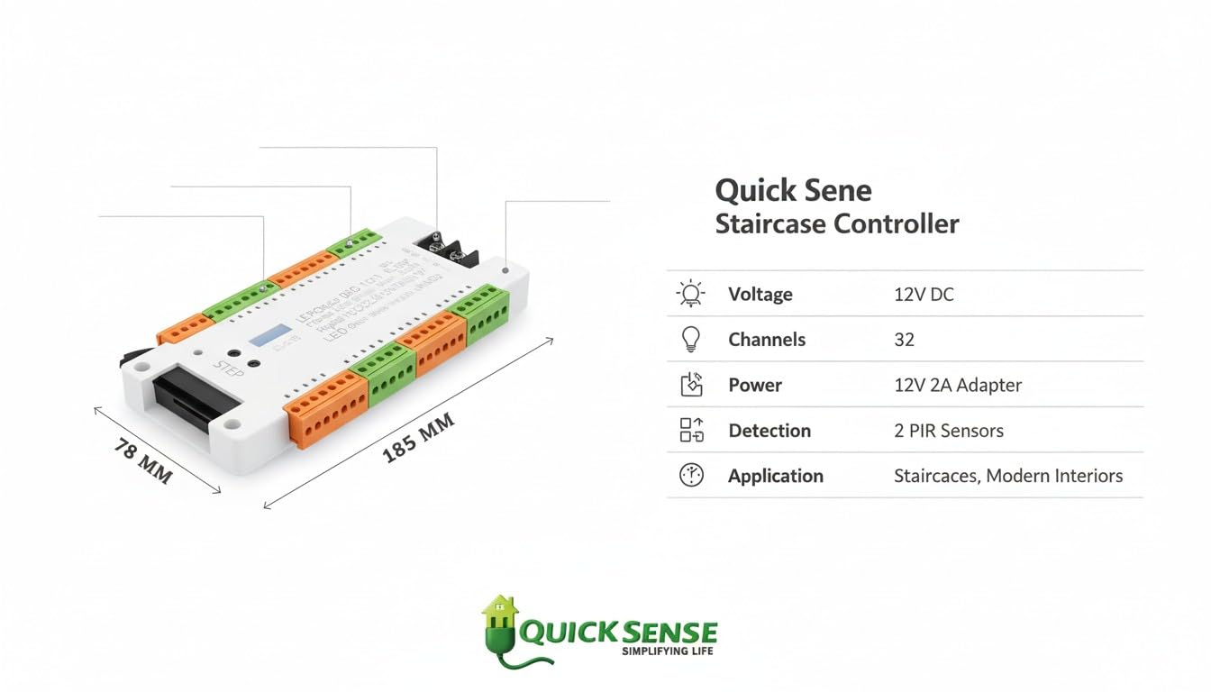 Quick Sense 32-Step Motion LED Staircase Lighting Kit with Sensors