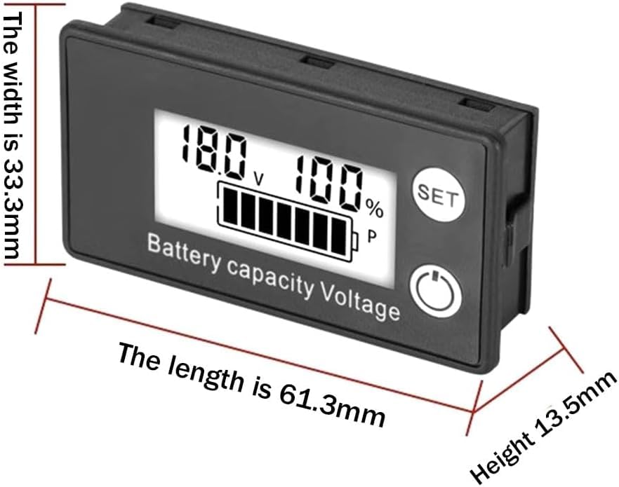 Quick Sense 8-70V LCD Battery Capacity Indicator Voltmeter Monitor
