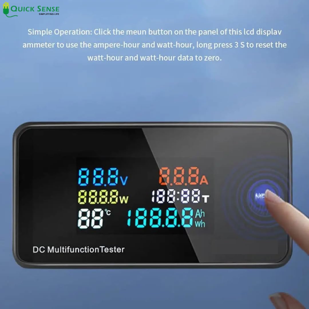 Quick Sense QS-EM02 7-in-1 Digital Energy Meter 100A LCD Backlit