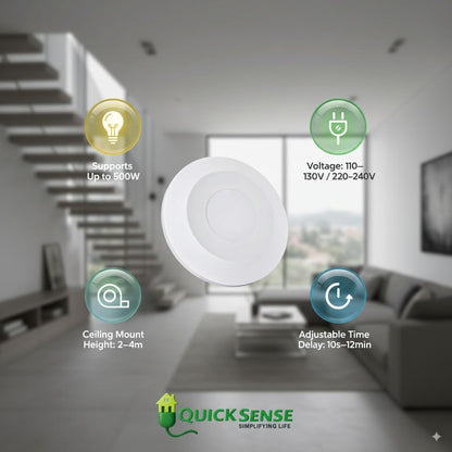 Quick Sense QS-BR01 Breath and Motion Presence Sensor 360° Mount