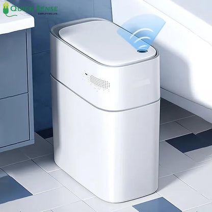 Quick Sense Motion Sensor Slim Bathroom Trash Can 14L Waterproof