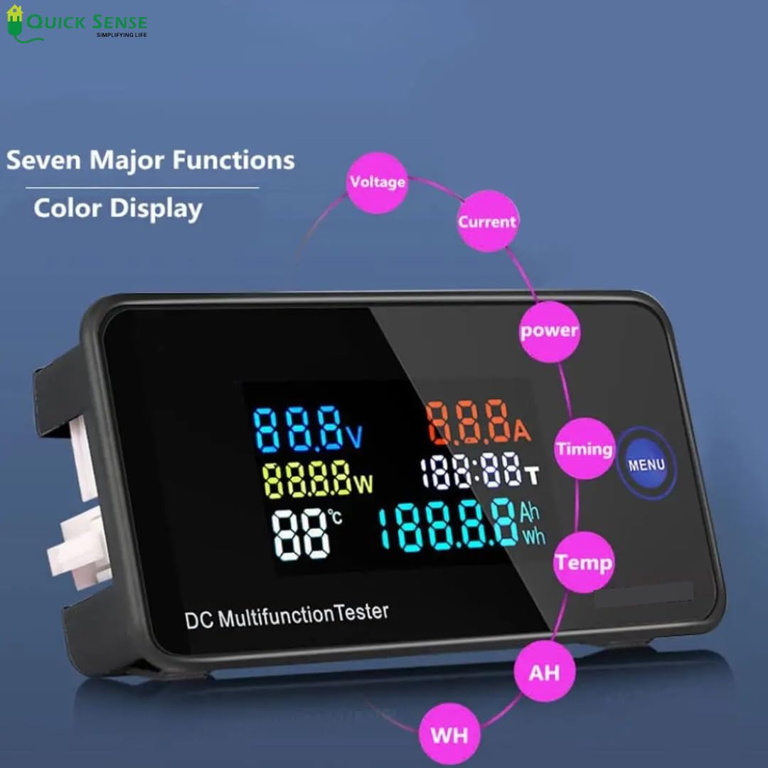 Quick Sense QS-EM02 7-in-1 Digital Energy Meter 100A LCD Backlit