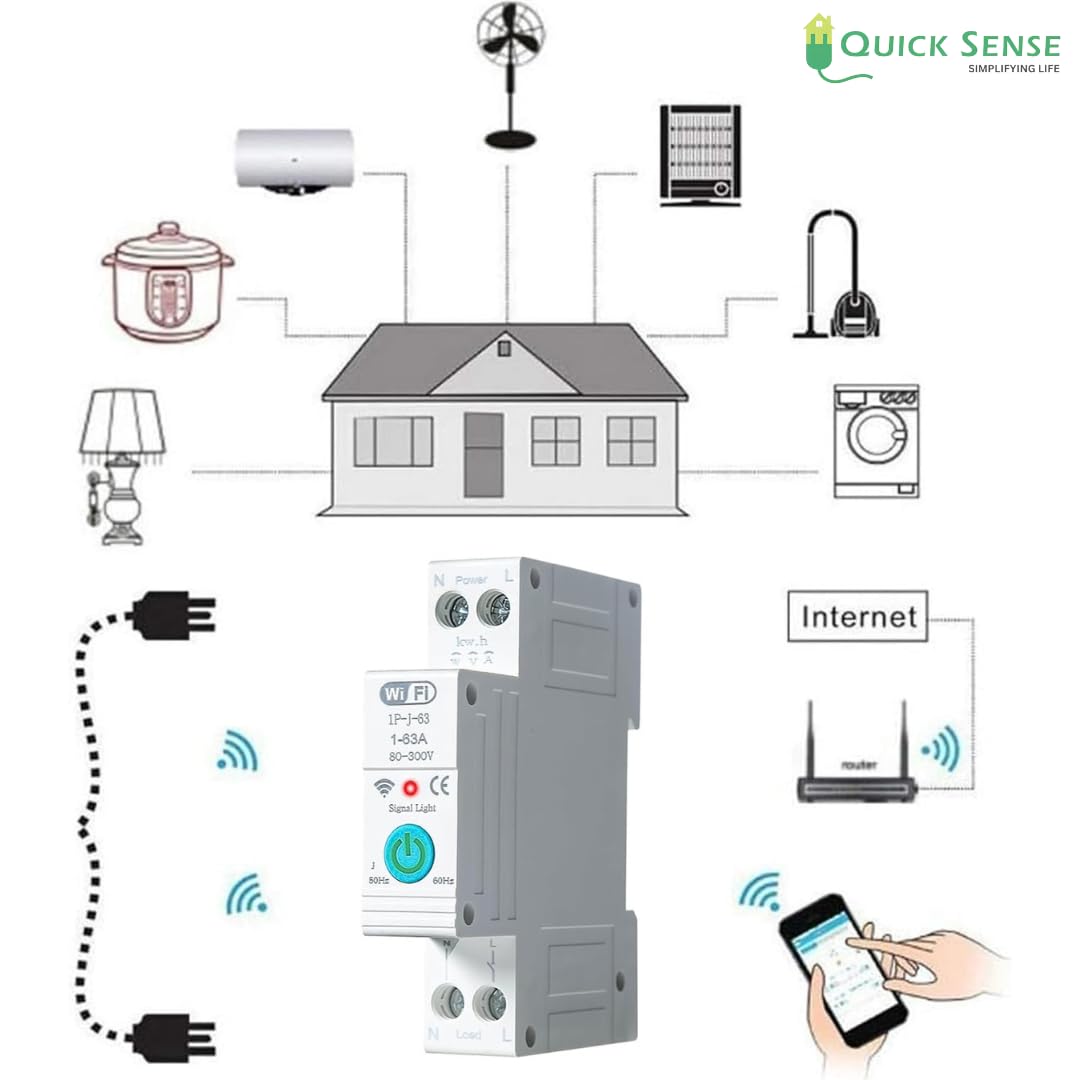 Quick Sense Smart WiFi Circuit Breaker 1P 63A Energy Monitor